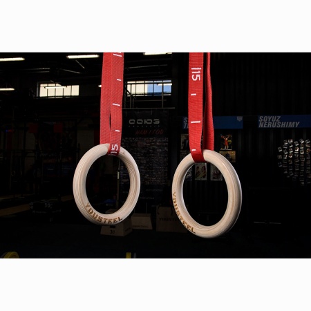Купить Кольца гимнастические 32 мм красные стропы в Апрелевке 