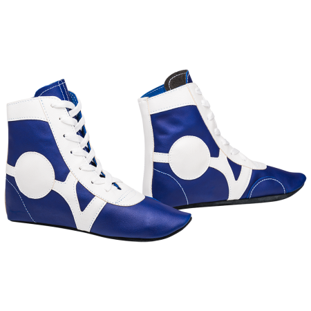 Купить Обувь для самбо SM-0102, кожа, синий Rusco в Апрелевке 