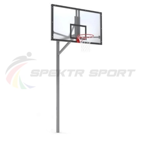 Купить Стойка баскетбольная уличная упрощенная со щитом из оргстекла, кольцом и сеткой SP D 412 в Апрелевке 
