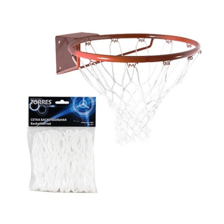 Купить Сетка баскетбольная Torres, нить 4 мм, белая в Апрелевке 