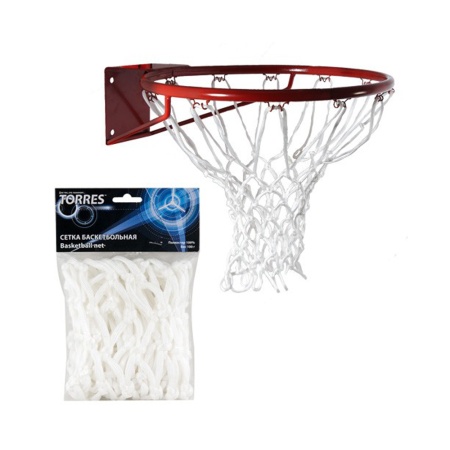 Купить Сетка баскетбольная Torres, нить 6 мм, белая в Апрелевке 