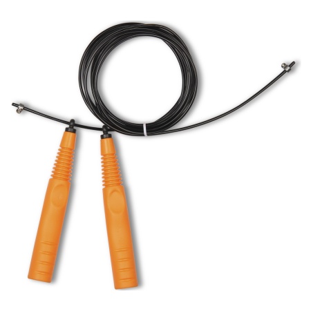 Купить Скакалка высокооборотная Кроссфит стальной шнур в оплетке 2.9 м чёрно-оранжевая в Апрелевке 
